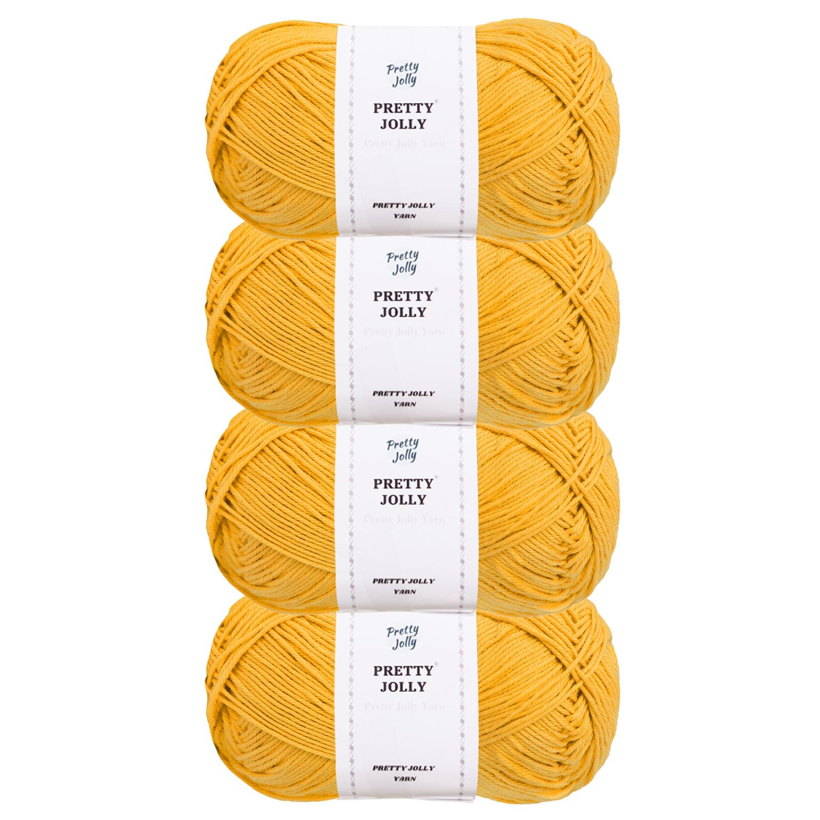 Pretty Jolly 4 Skeins Soft Baby Yarn, 100% Cotton, Crochet & Knitting, 4 Ply, Fingering Weight