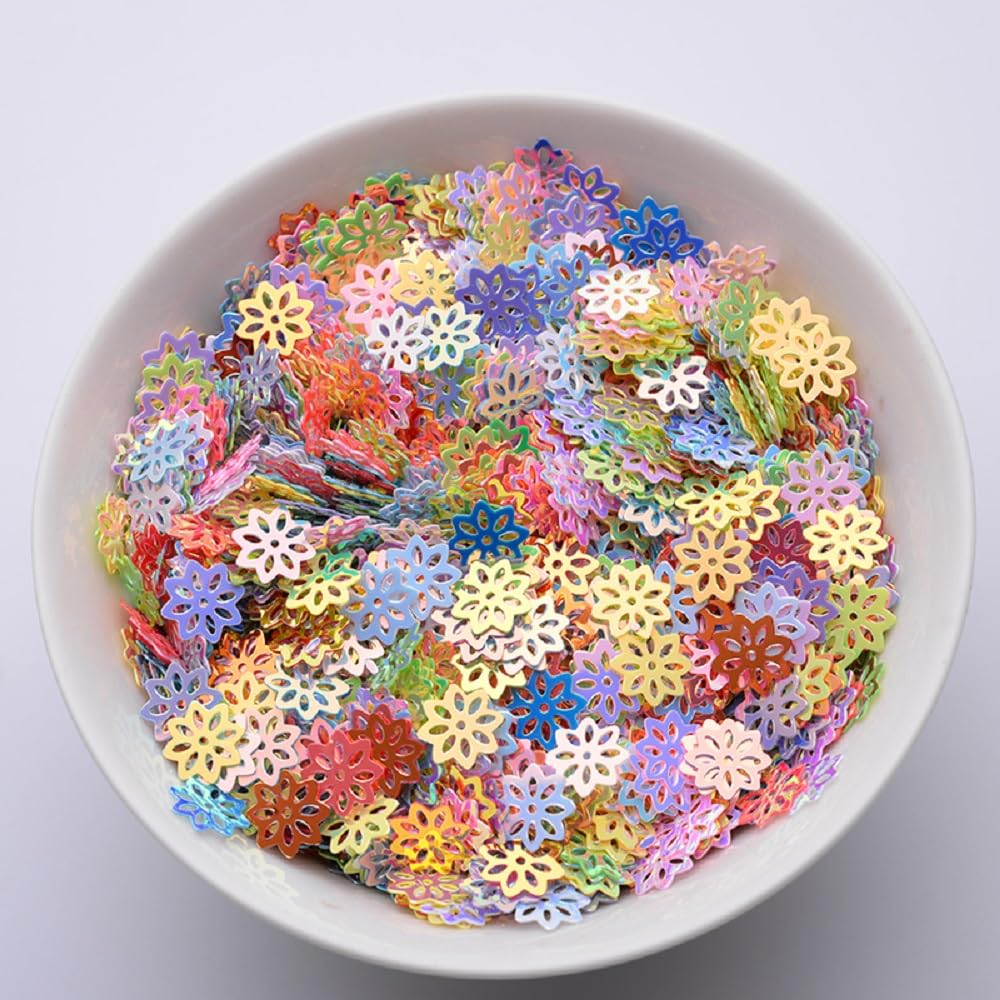 2000 Pieces Flower Party Glitter PVC Confetti, Flower‑Shaped Confetti for DIY Mold Art Nail Artwork Holiday Engagement Wedding Bridal Shower Birthday Valentines Party Decorations (Mixed)