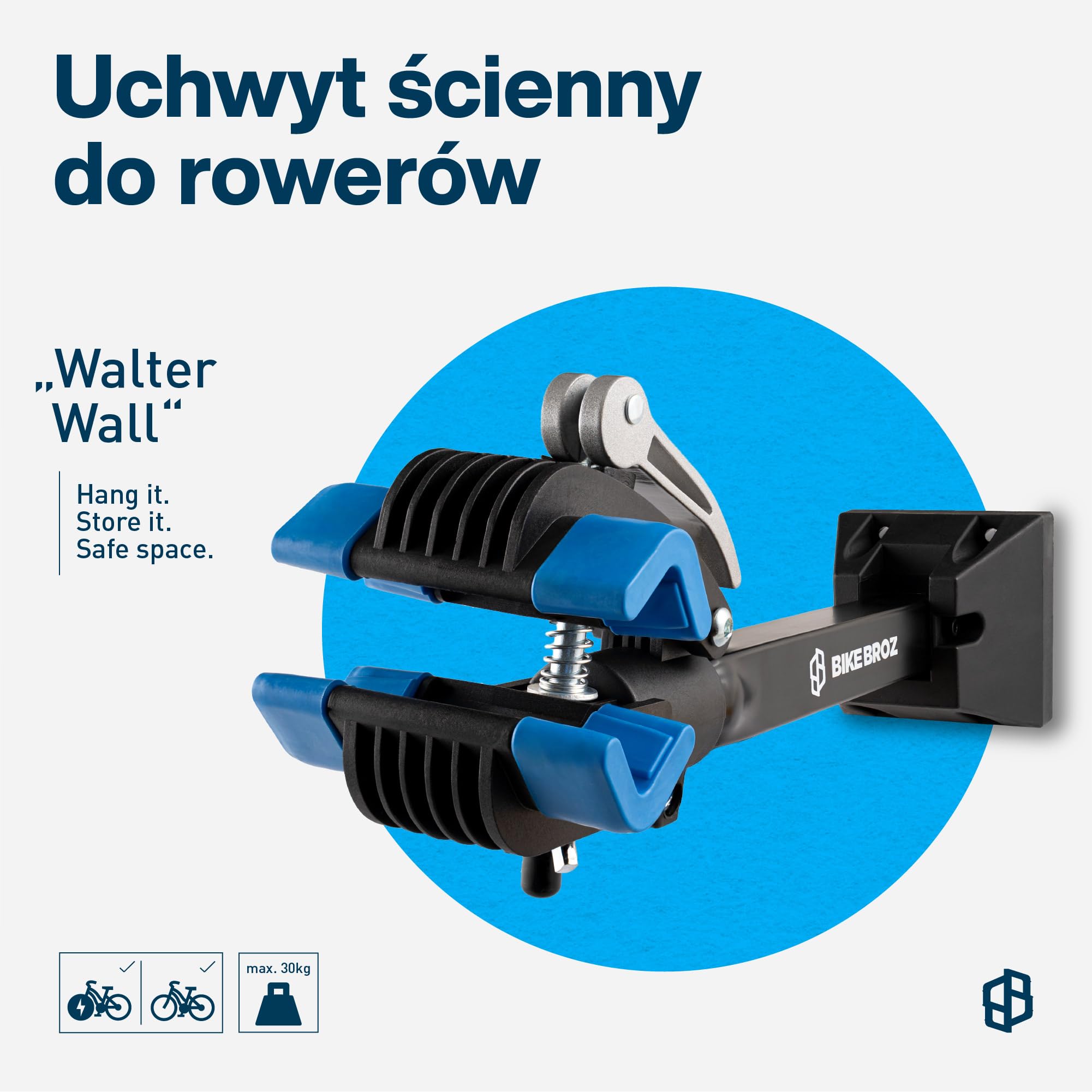 BikeBroz stabilny uchwyt ścienny nadaje się jako stojak montażowy i stojak do naprawy, uchwyt ścienny do rowerów elektrycznych, rowerów górskich, wyścigowych itp