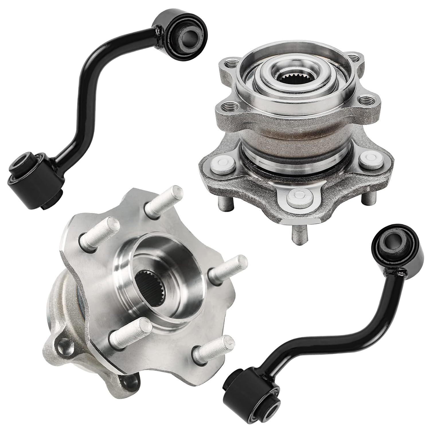 Detroit Axle - AWD Rear 4pc Wheel Bearing Hubs Kit for 08-18 Nissan Rogue