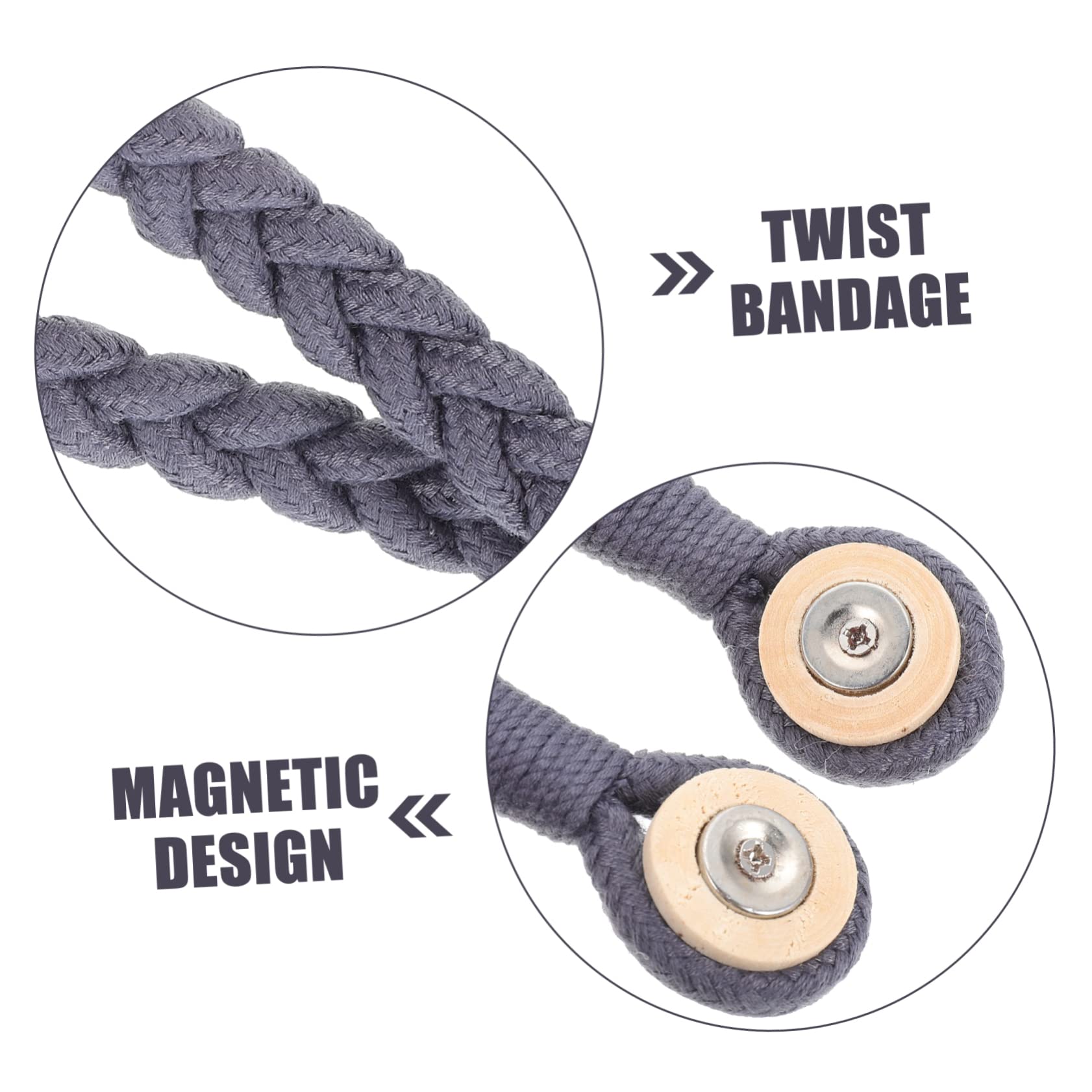 Zerodeko 6pièces Embrasses De Rideaux Magnétiques Corde Naturelle pour Décoration De Fenêtre Accessoire Moderne Et Élégant pour Salon Et Chambre