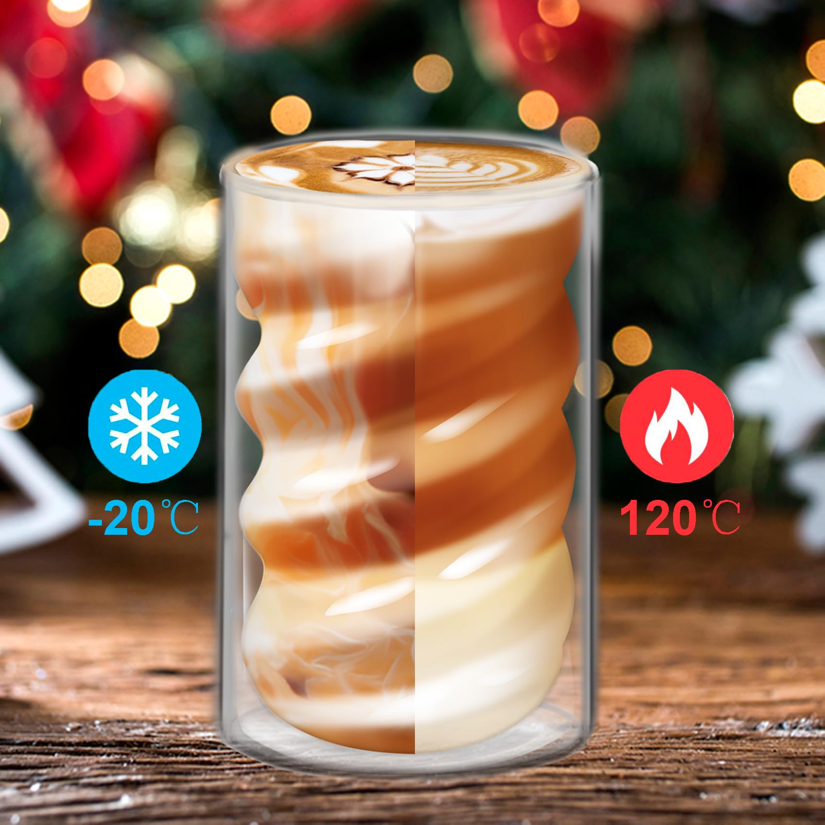 Transparante Latte Macchiato-glazen Dubbelwandig, 400 Ml, 4 Stuks Met 4 Lepels Dubbelwandige Koffieglazen Cappuccinokopjes Spiraal Espressokopjes Thermoglazen Theeglazen Van Borosilicaatglas