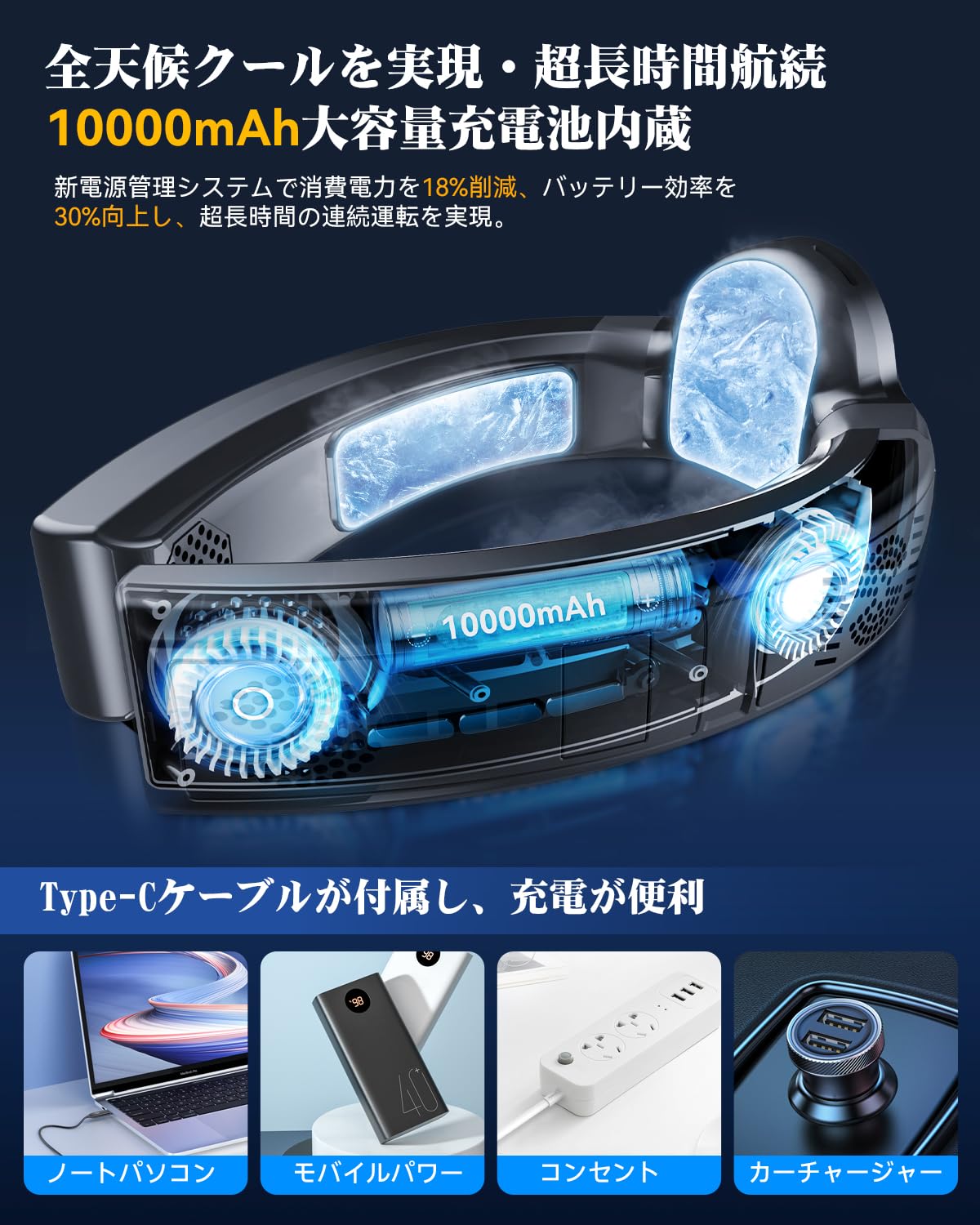 ✨1秒即冷却✨ネッククーラー 冷暖両用 超冷却16時間稼働 10000mAh Amazon.co.jp: ネッククーラー 携帯扇風機【革新型10000mAh大