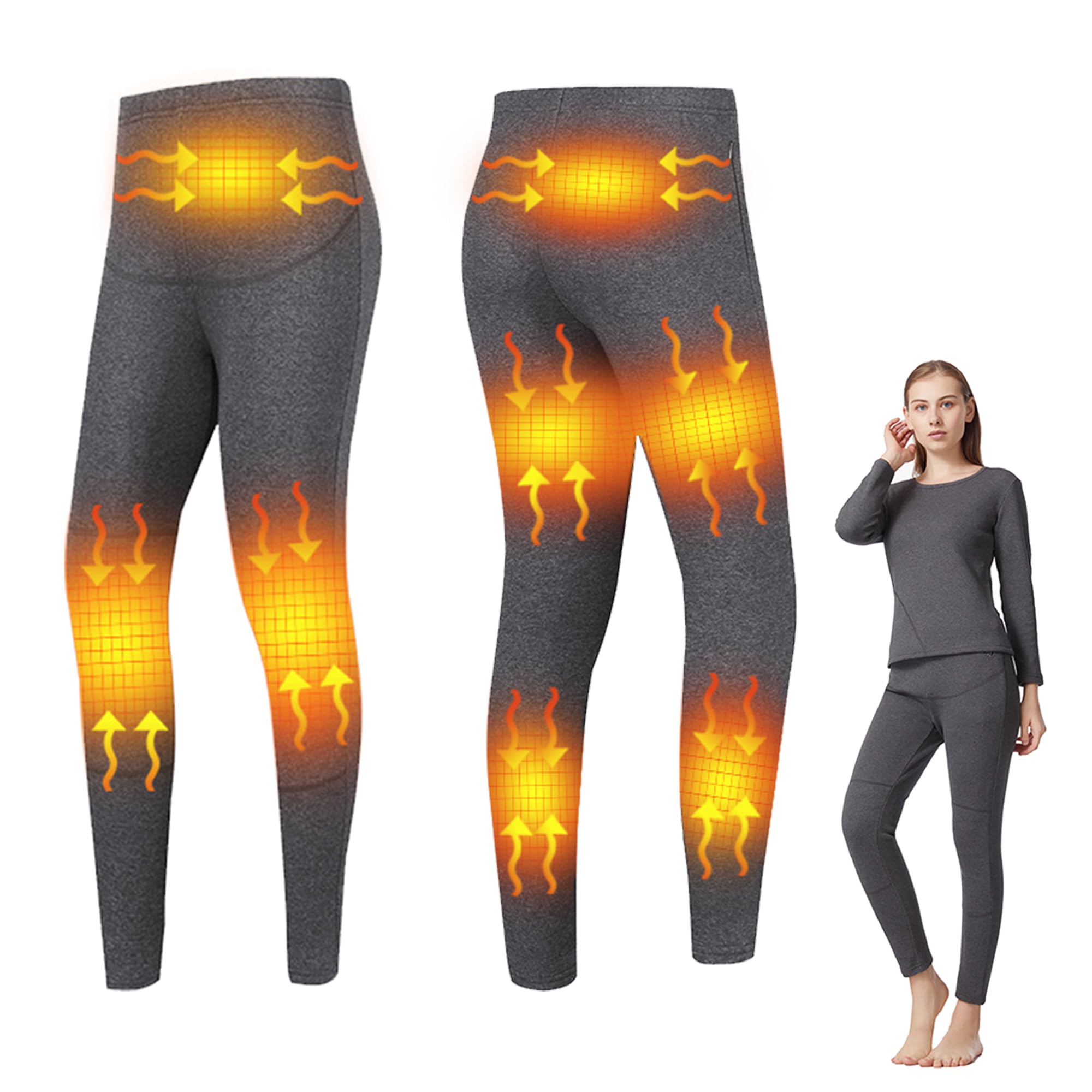 Pantaloni Riscaldati da Donna, Leggings Termici Elettrici Biancheria Intima Riscaldante Lunga per Motociclismo E Caccia