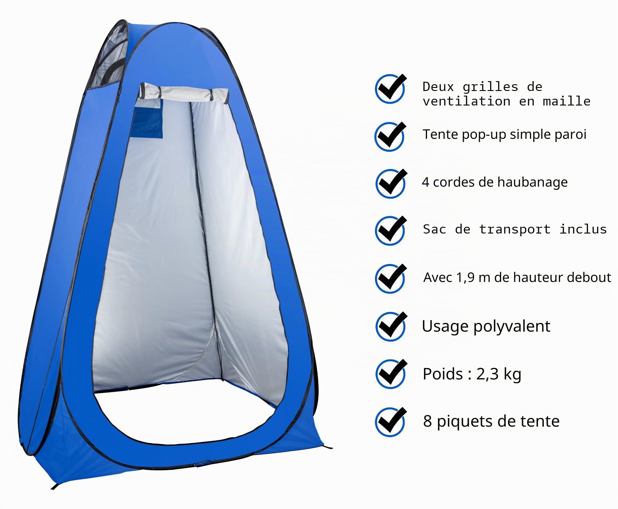 Stagecaptain Quixie Privacy Handwash Set, Toilette, en Plastique Robuste | Toilette d’extérieur démontable, Surface d’assise: 48 x 39 cm, Surface au sol: 64 x 52 cm, Charge maximale: 120 kg, 7 kg