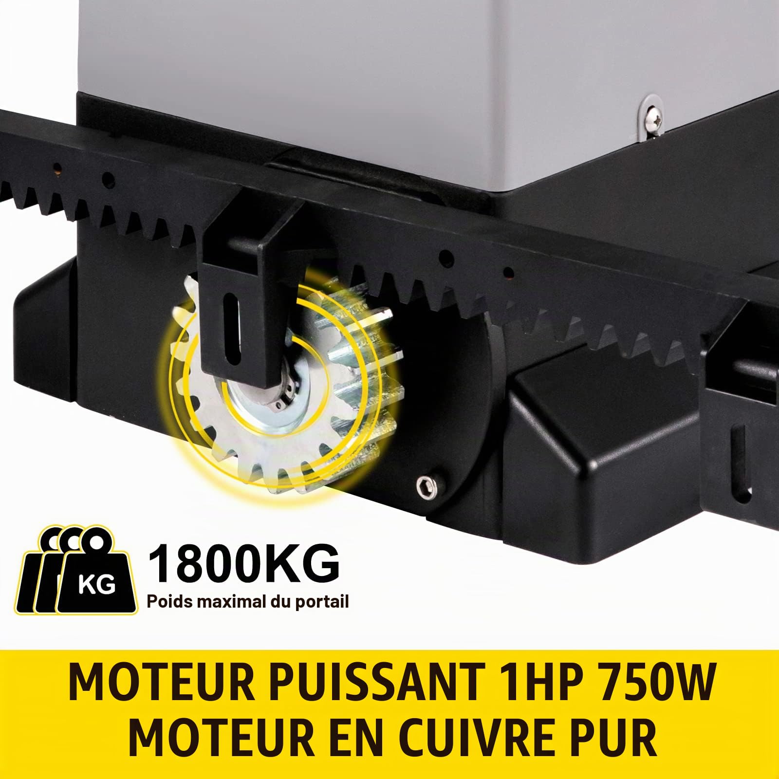 VEVOR Ouvre-Porte Coulissant, 1800 kg, Ouvre Portail Automatique 8 m avec 4 Télécommandes et Contrôle APP, Moteur de Portail Électrique pour Allée Roulante, Kit Système Sécurité Opérateur de Portail