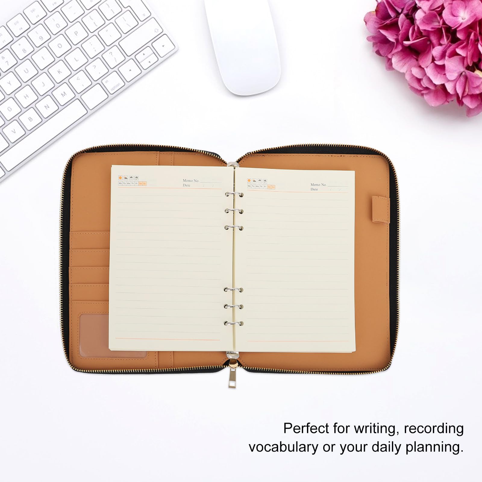 Kichvoe Taccuino Business A5 con Cerniera, Quaderno per Scrittura e Appunti