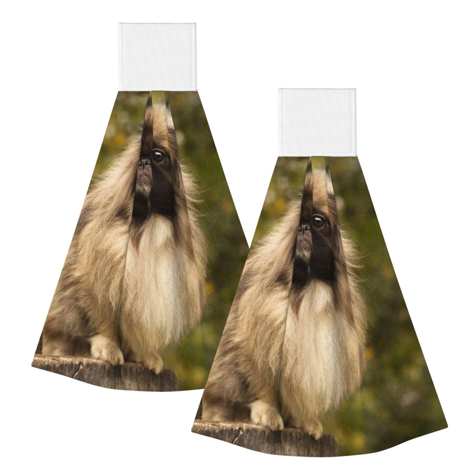 DOPKLNA Pug Dog Printed, 2 Pcs Hanging Coral Fiber Hand Towels for Bathroom, Absorbent Kitchen Towels