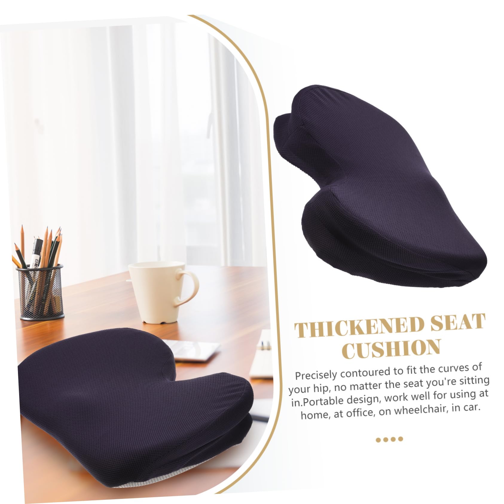 Alipis Coussin de Siège Confort en Mousse à Mémoire, Soutien Précis Fesses, Design Portable, Maison Bureau