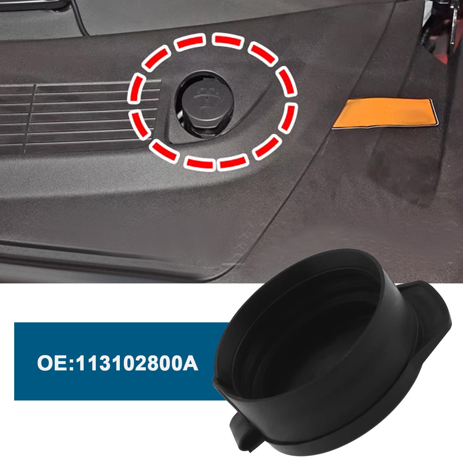 SG Store Wymiana pokrywy butelki na przednią szybę 113102800A kompatybilna z Tesla Model 3/Y Model X/S zakrętka do spryskiwaczy przedniej szyby samochodu, czarna