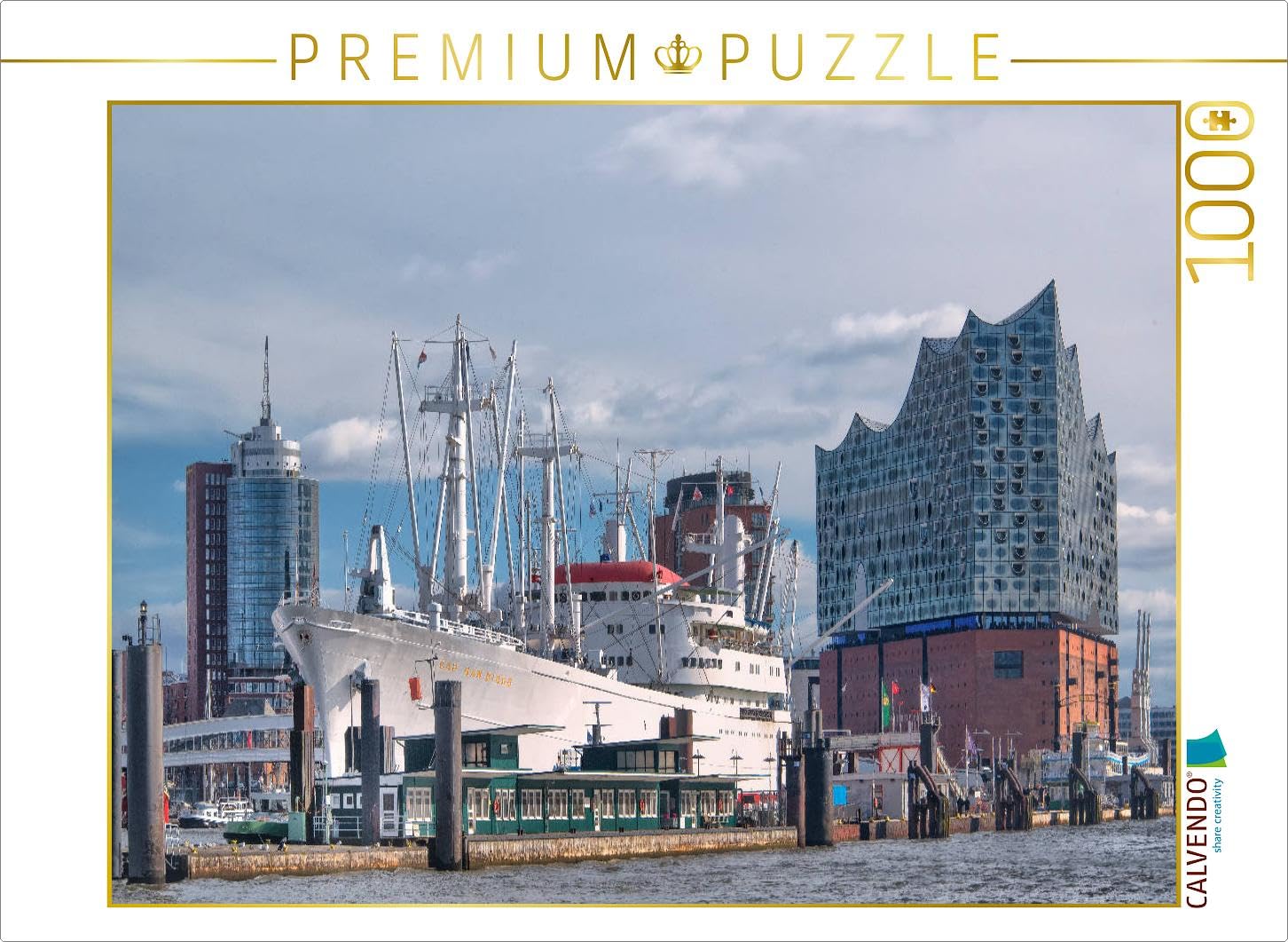 CALVENDO Puzzle Navire-musée Cap San Diego et Salle philharmonique de l'Elbe 1000 Pieces 64 x 48 cm from Gabriele Krug