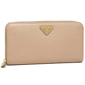 PRADA 長財布 ラウンドファスナー ロゴ金具 サフィアーノレザー ベージュ プラダ 財布 ラウンドファスナー 長財布 サフィアーノ チプリア