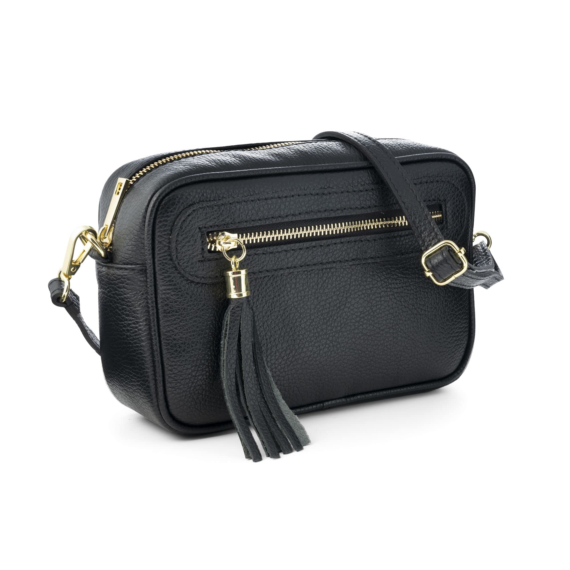 Mauro Pelletteria Borsa a tracolla donna piccola Vera Pelle Made in Italy con Cerniera e Tracolla Regolabile, modello Joy