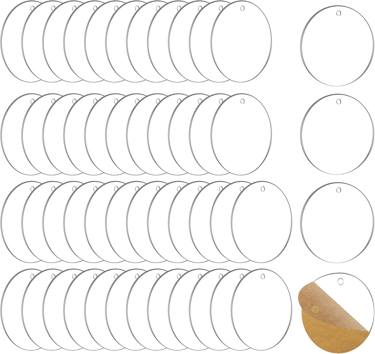 !RAKRISA 50 Pcs 1.5 Inch Diameter Round Acrylic Clear Keychain Blanks | 1/8 Inch Thick (3mm) Durable, Water Resistant and Smooth Edges | Perfect for DIY Projects and Crafts (50, 1.5 Inch)