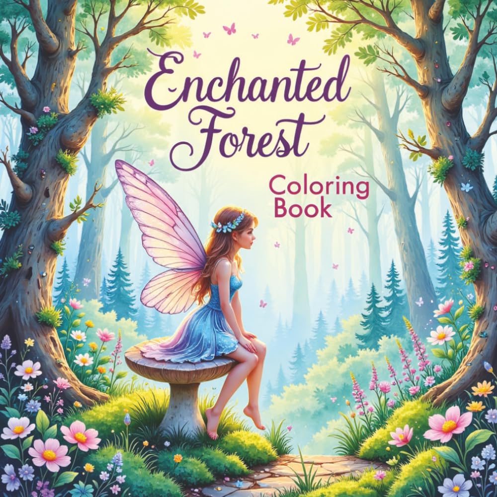 Enchanted Forest Coloring Book: Relaxing Fairy Tales in Black and White