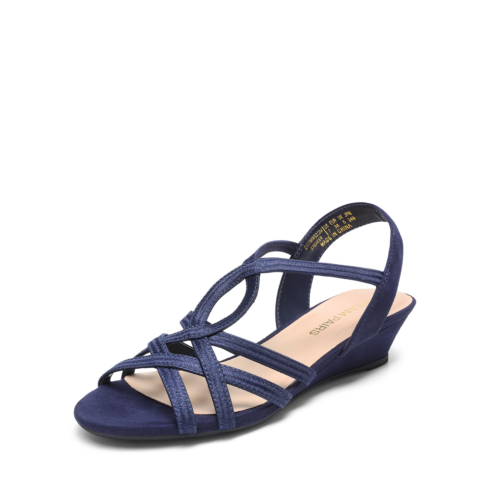 DREAM PAIRS Women's Strappy Wrapped Dressy Wedge Sandals Comfortable Low Heel Casual Summer Shoes