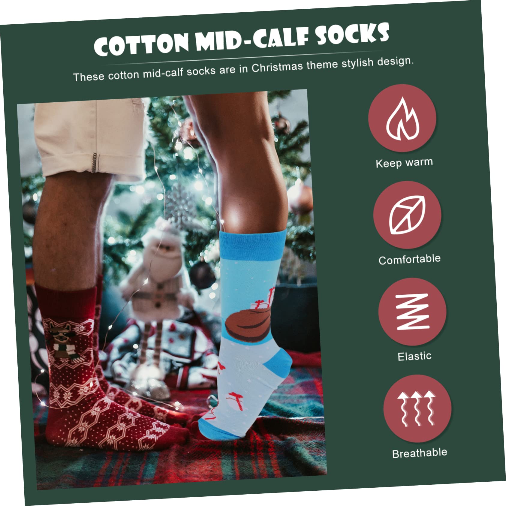 OUNONA 8paare Weihnachtliche Socken Mittelhohe Cartoon Design Socken Für Winter Als Für Und