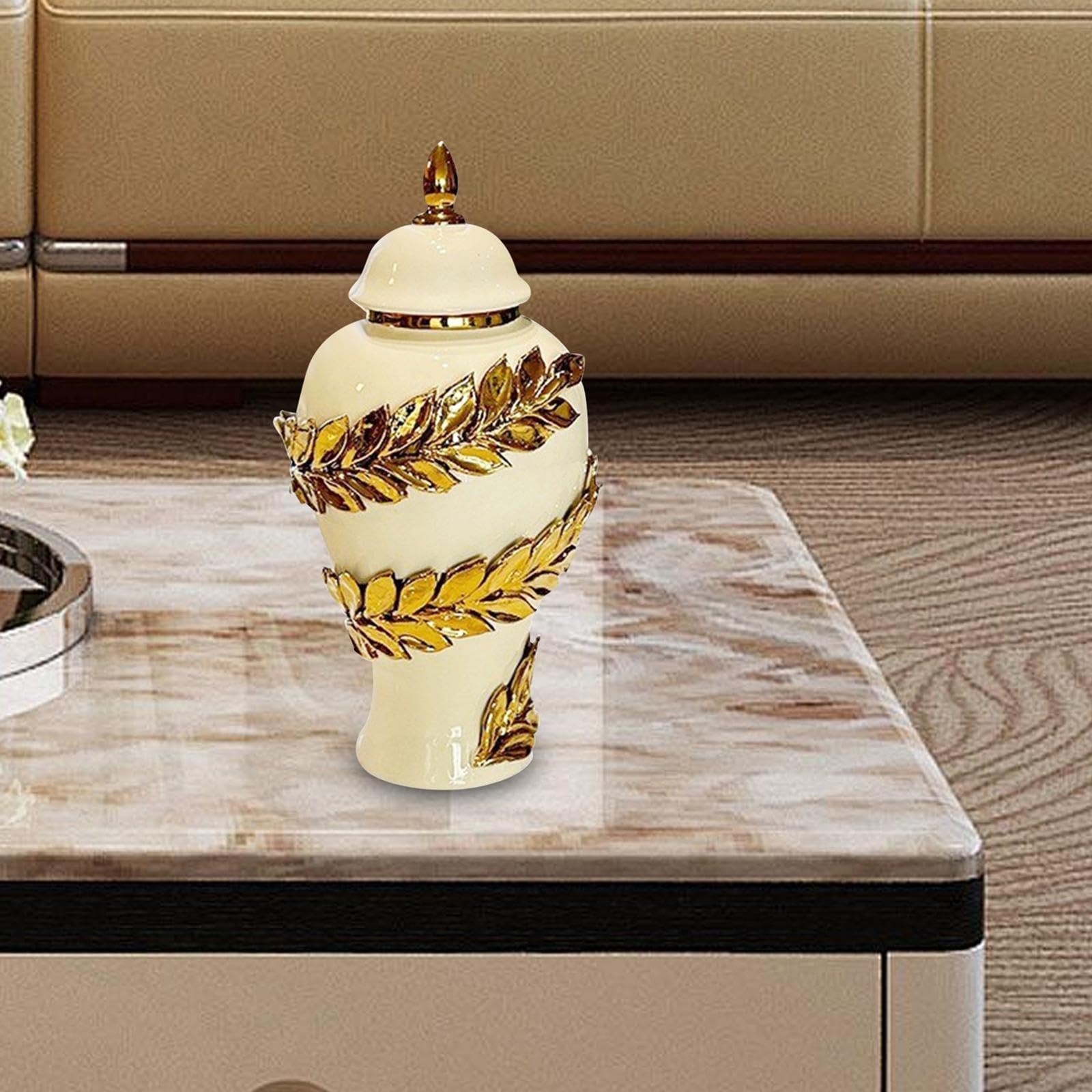Vaso in Ceramica, Vaso in, Decorazione da Tavola, Vaso per Fiori, Contenitore per Riporre Oggetti, 18 cmx18 cmx35 cm