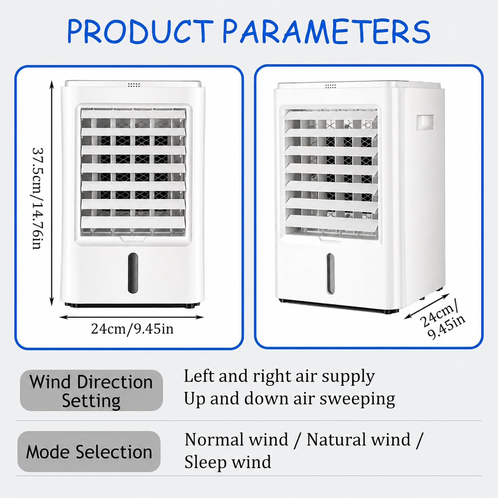 Conditador de Aire portátil del Coche de 12volts 24volts, refrigerador eativo con Control Remoto, Ventilador de enfriamiento de 3 velocidades para el Coche RV Van Bus Camping