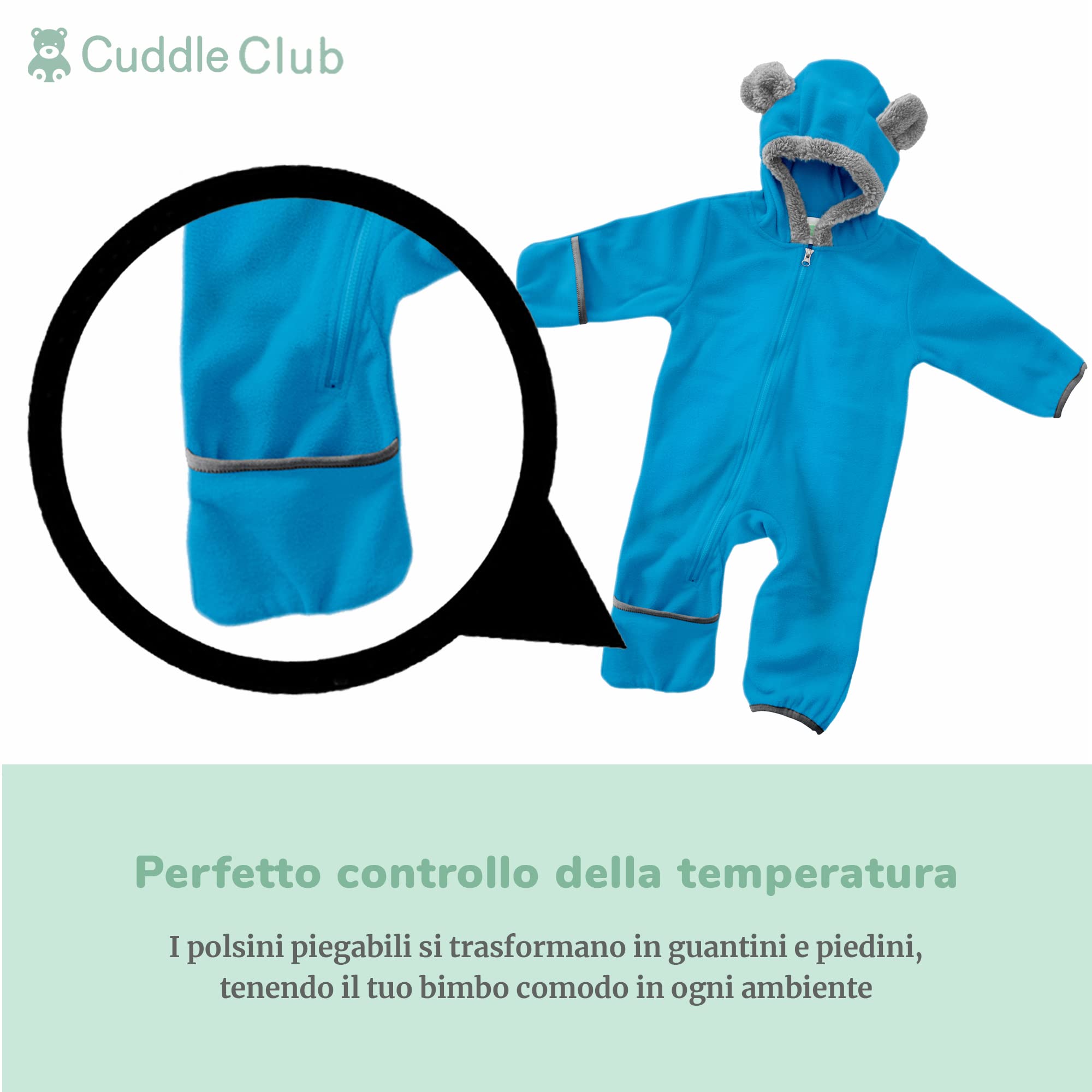 Cuddle Club Tutina Neonato e Bimbo in Pile – Pagliaccetto Neonato e Bimbo Fino a 4 Anni – Pagliaccetto Neonata e Neonato – Pigiama Bimbo Invernale – Abbigliamento Neonato e Bimbo
