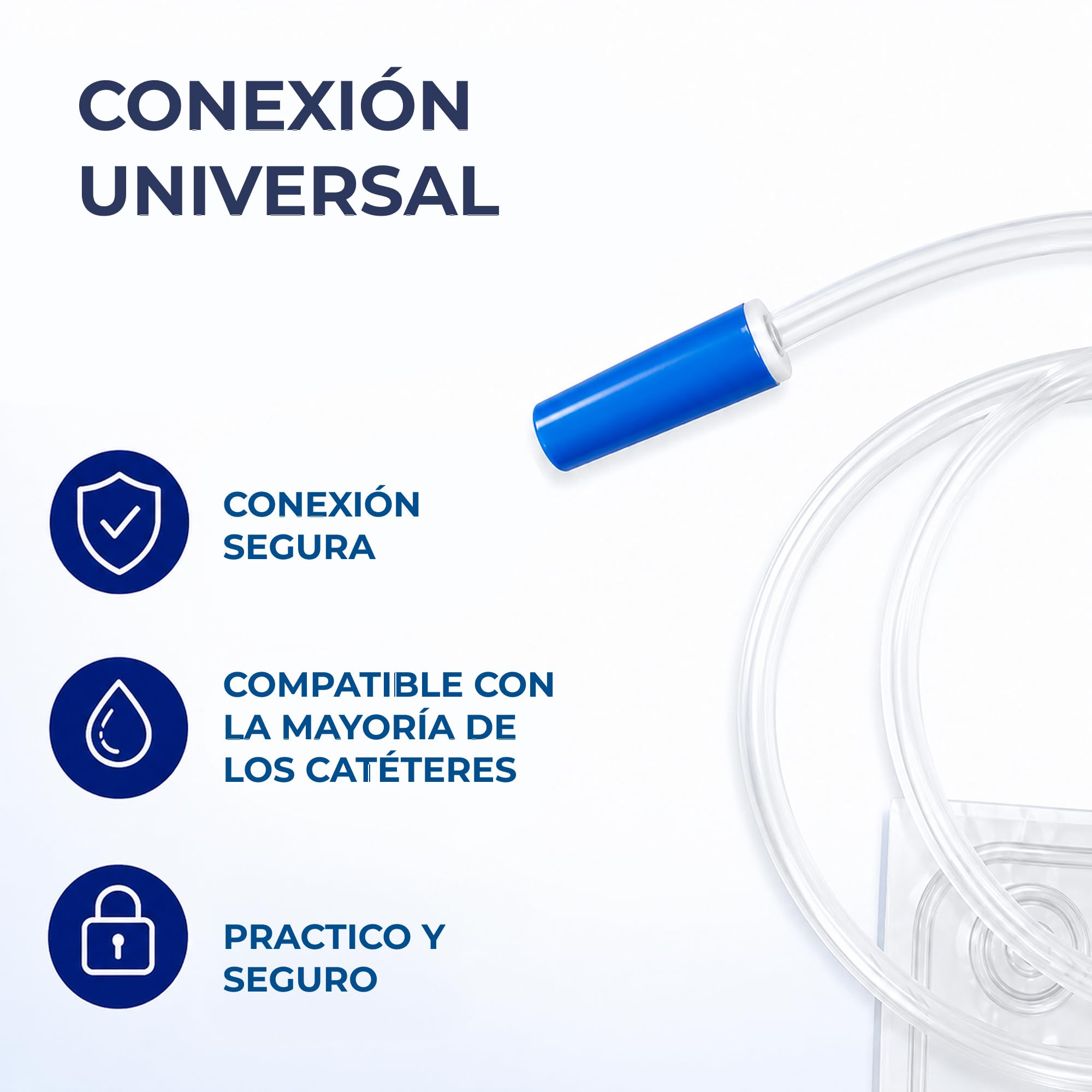 Bolsa de orina no estéril – 25 piezas | tubo 90 cm | Bolsa drenaje urinario con grifo en T y válvula antirreflujo | Escala graduada desechable