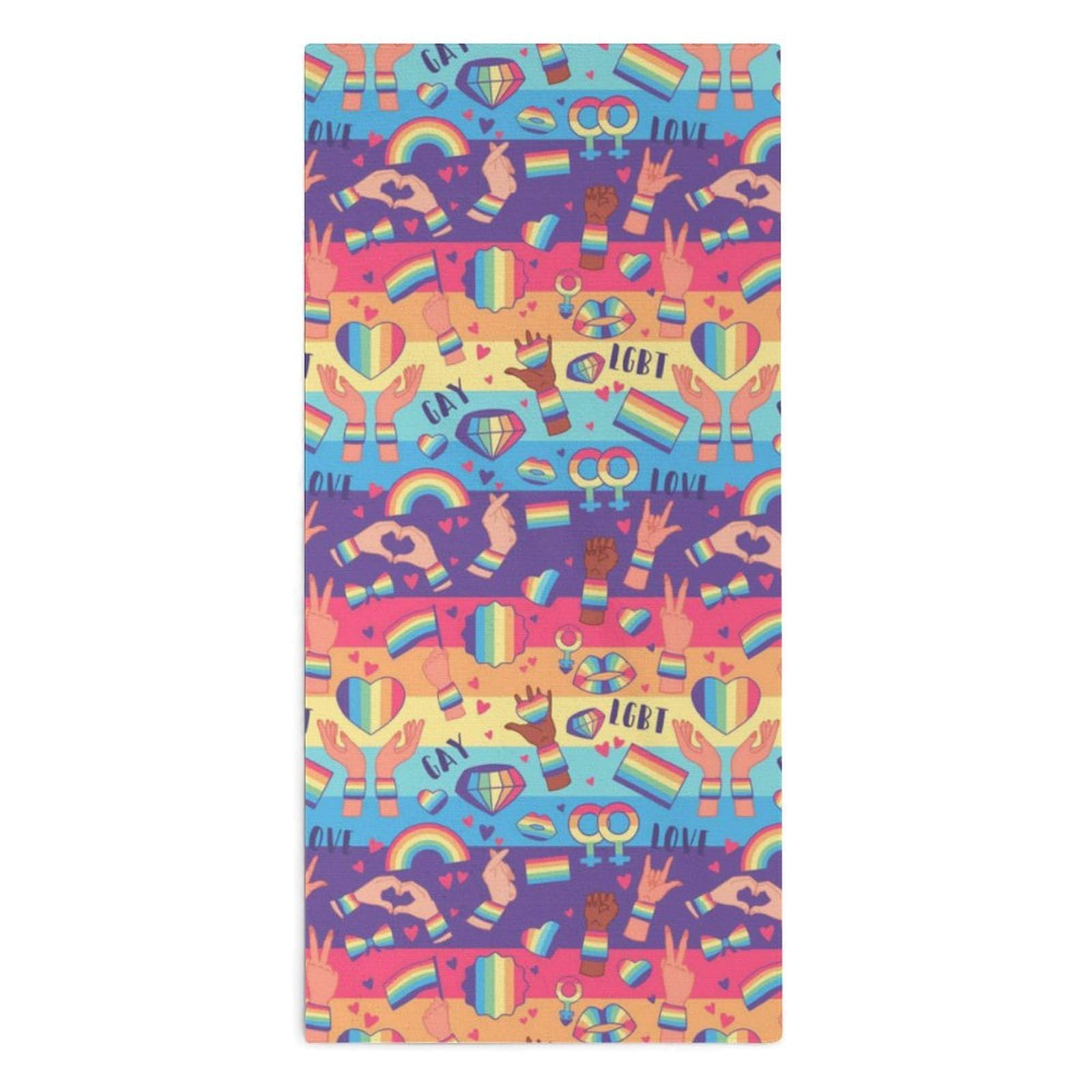 NCLQVJXZKHW Rainbow Lgbt Rights Symbols Hand Towels Soft Face Towel Gym Bathroom Travel Hotel 13"x28"