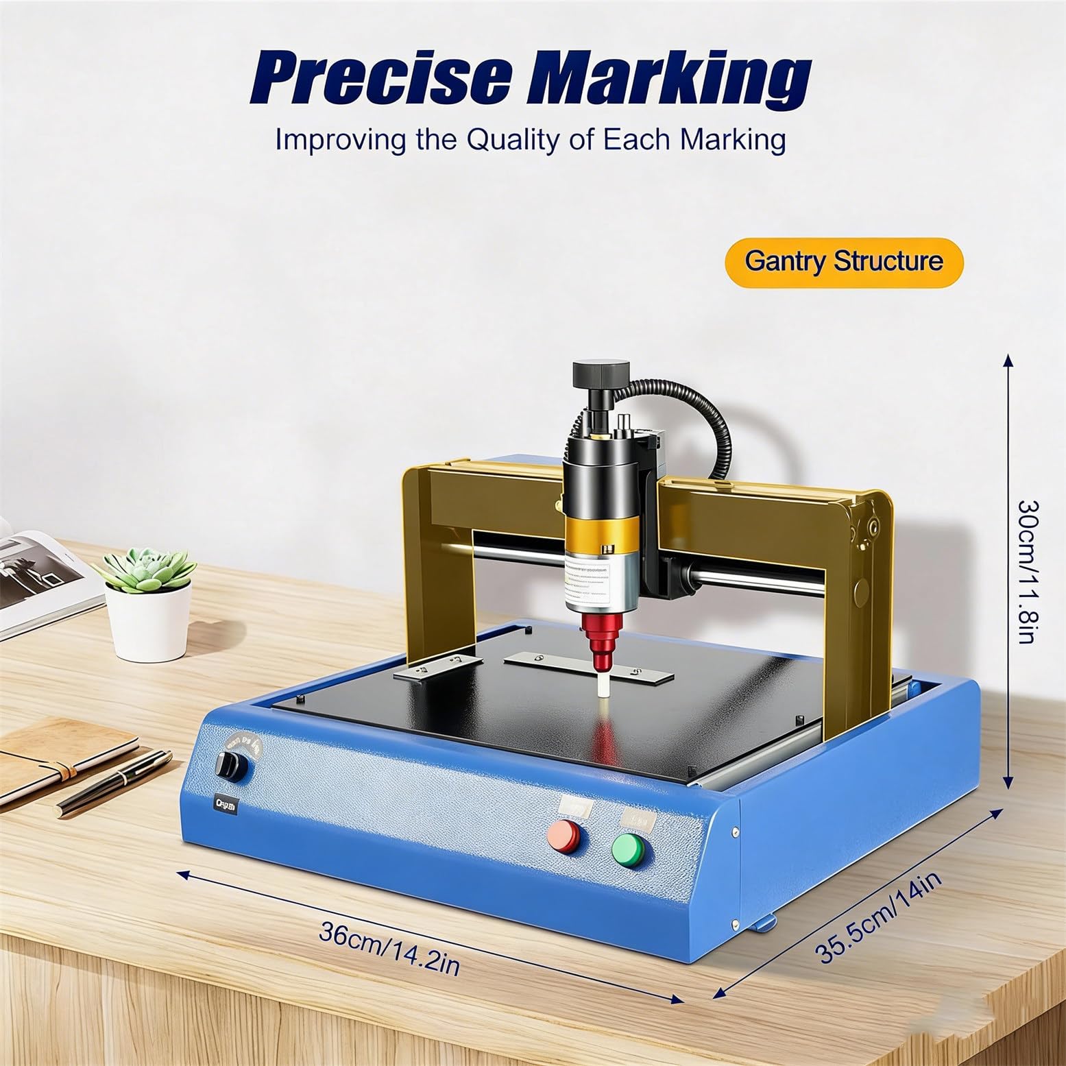 Machine de gravure 400 W pour bijoux, métal et étiquettes, vitesse de 2 pouces/s, avec disque flash, idéale pour l'aluminium et le fer, zone de travail 300 x 200 mm