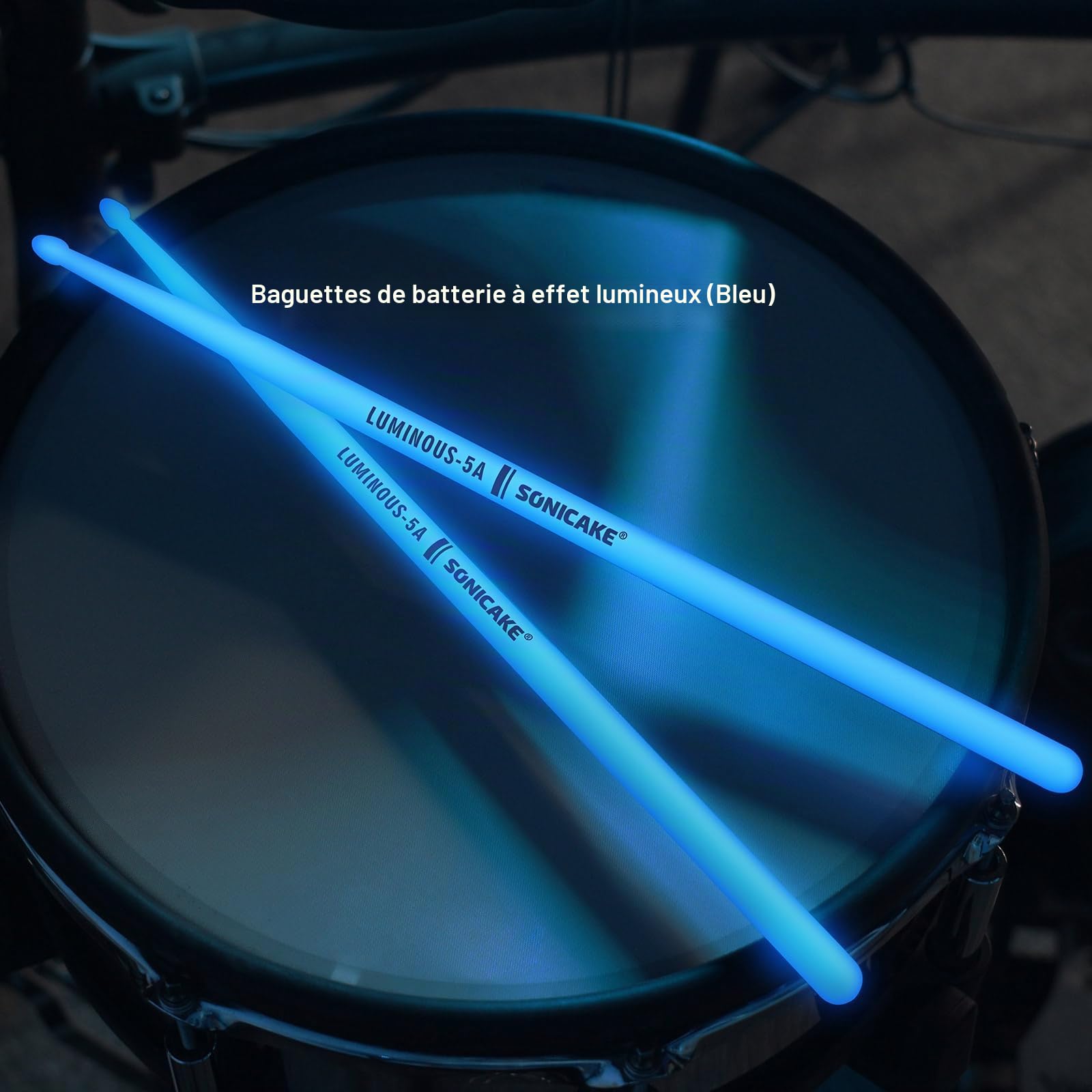 SONICAKE Baguettes de tambour 5A Drumsticks 2 paires bleu et vert