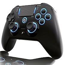 Controlador Inalámbrico QRD Spark N5 para PS4 Pro Slim PS3 PS2 Steam Deck PC Windows Mac iOS Android TV Box, Gamepad Joystick de Efecto Hall con Puerto de Audio de 3.5mm+Altavoz+Micrófono, Macro N1+N2, Turbo Acelerar