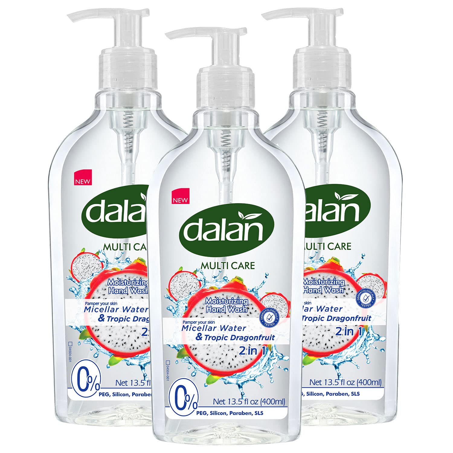 DalanMulticare Liquid Soap with Micellar Water & Tropic Dragonfruit 400ml (Pack of 3)