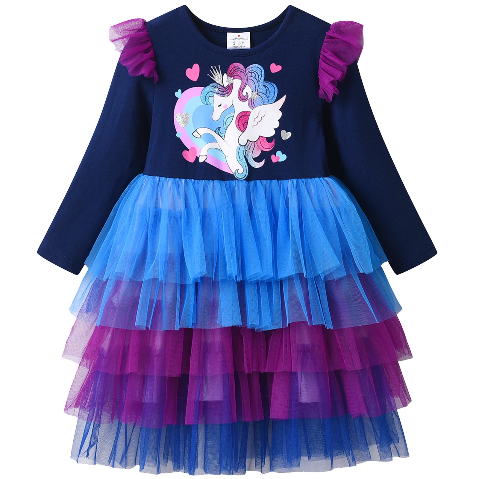 VIKITA Kid Girls Dresses Princess Animal Cartoon Tulle Party Casual Outfits Clothing 1-8 Years — view 19