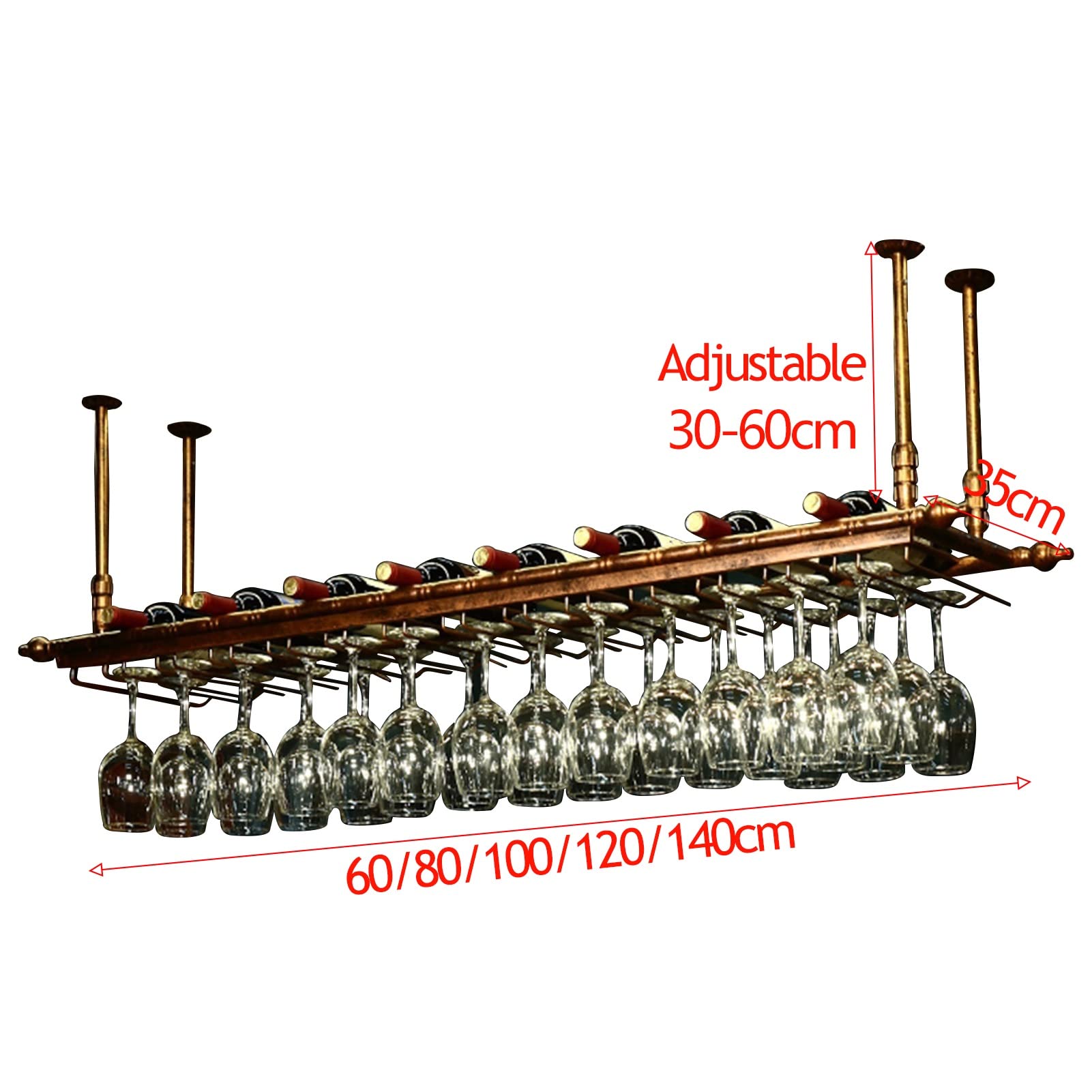 Wine rackMetal C Mounted Stemware Rack Holder for Upside Down Wine Glasses - Wine and Champagne Shelf for Home Bar