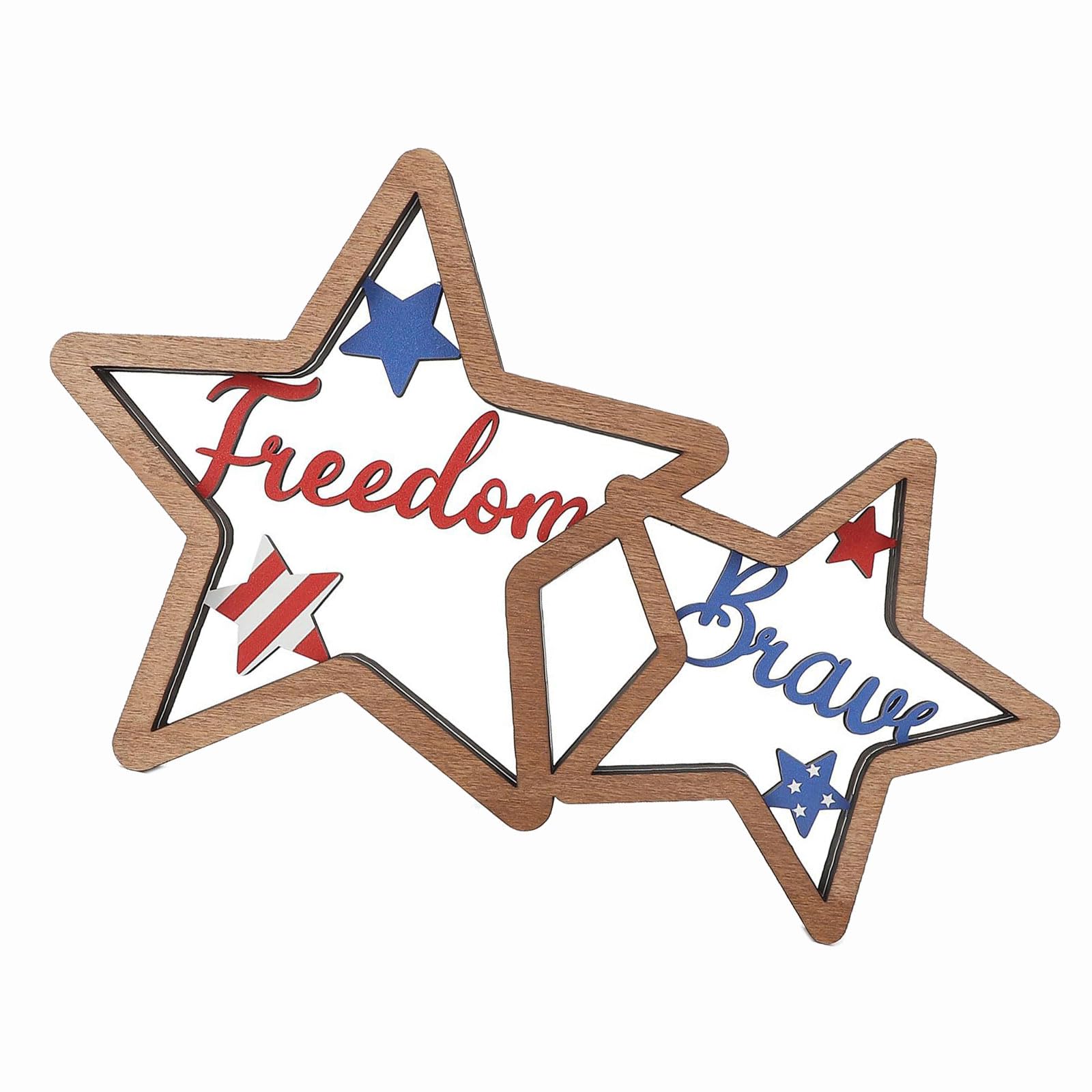 Kalttoy Wooden Star Tabletop Decor Patriotic Home Accent for National Holidays and Festive Occasions a Five-pointed Star Table Ornament