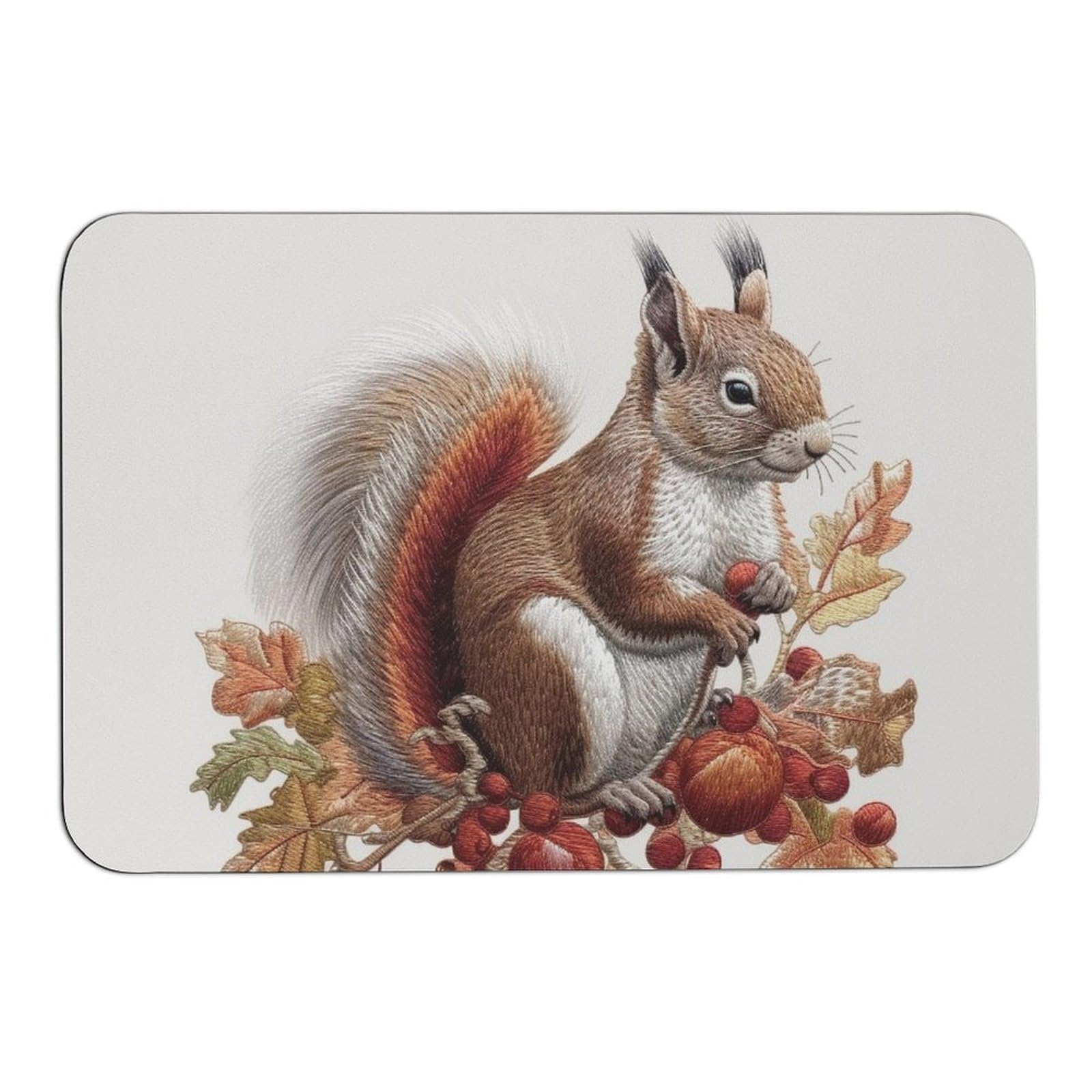 NTVOWPZO Leaves and Squirrel Stone Bath Mats Leaves and Squirrel Diatomaceous Earth Bath Mat Super Absorbent Bathroom Floor Mat Quick Drying Shower Mat for Shower Bathtub Bathroom Accessory