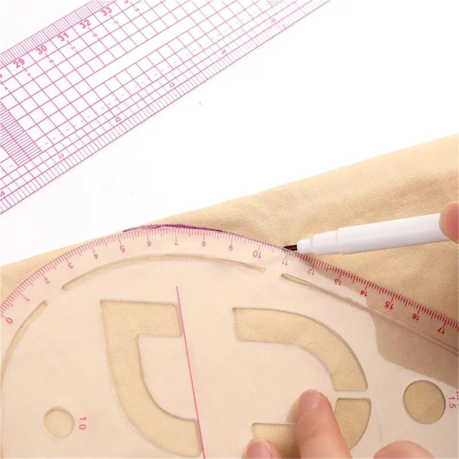 Plantilla De Dibujo A Medida De Medida De Mosaico Suave De Regla Curva | Kit de herramientas de accesorios de costura DIY 6 PCS