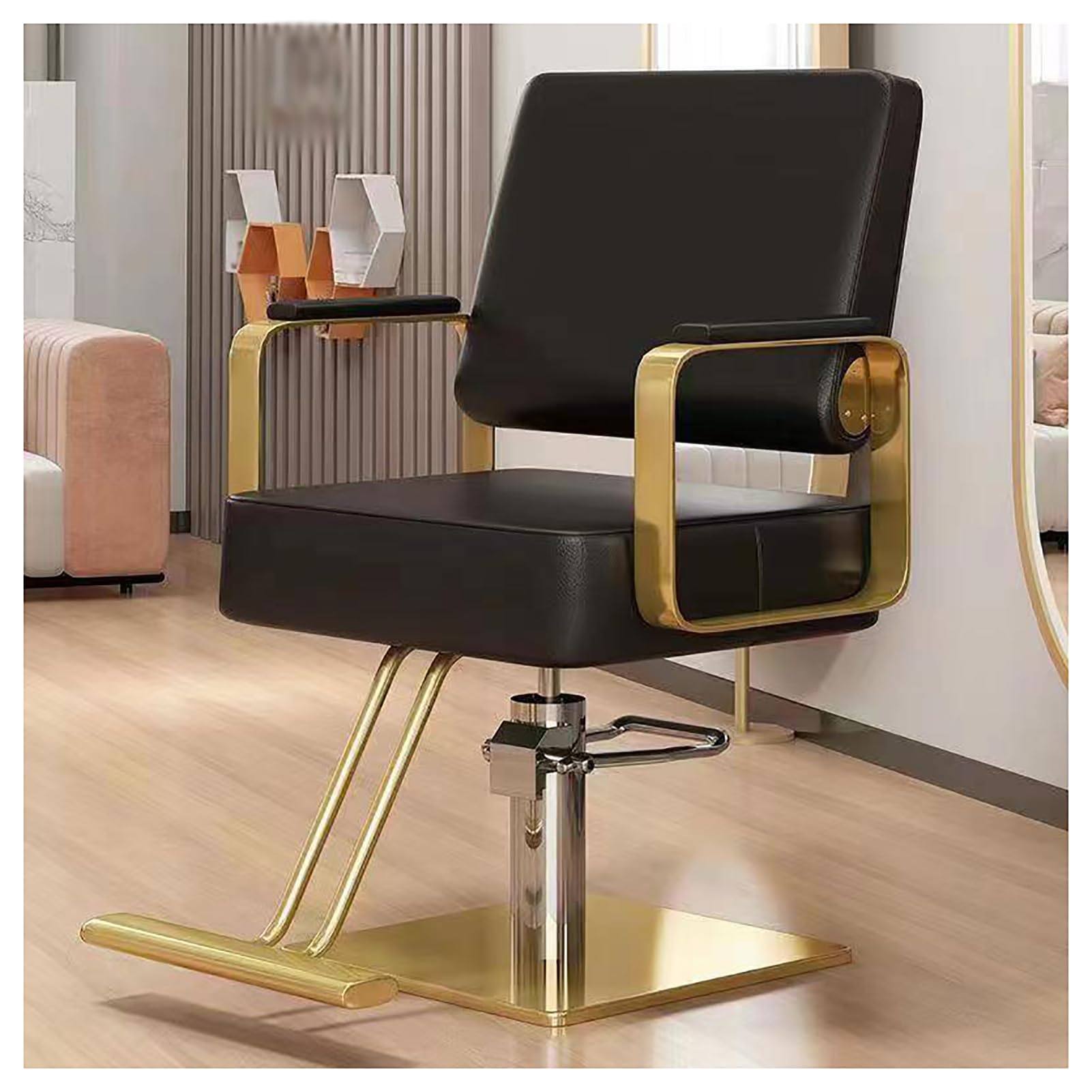 Fotel fryzjerski Fotel fryzjerski z wytrzymałą pompą hydrauliczną, salon fryzjerski, tatuaż, warkocz, sprzęt do pielęgnacji włosów,Black,C