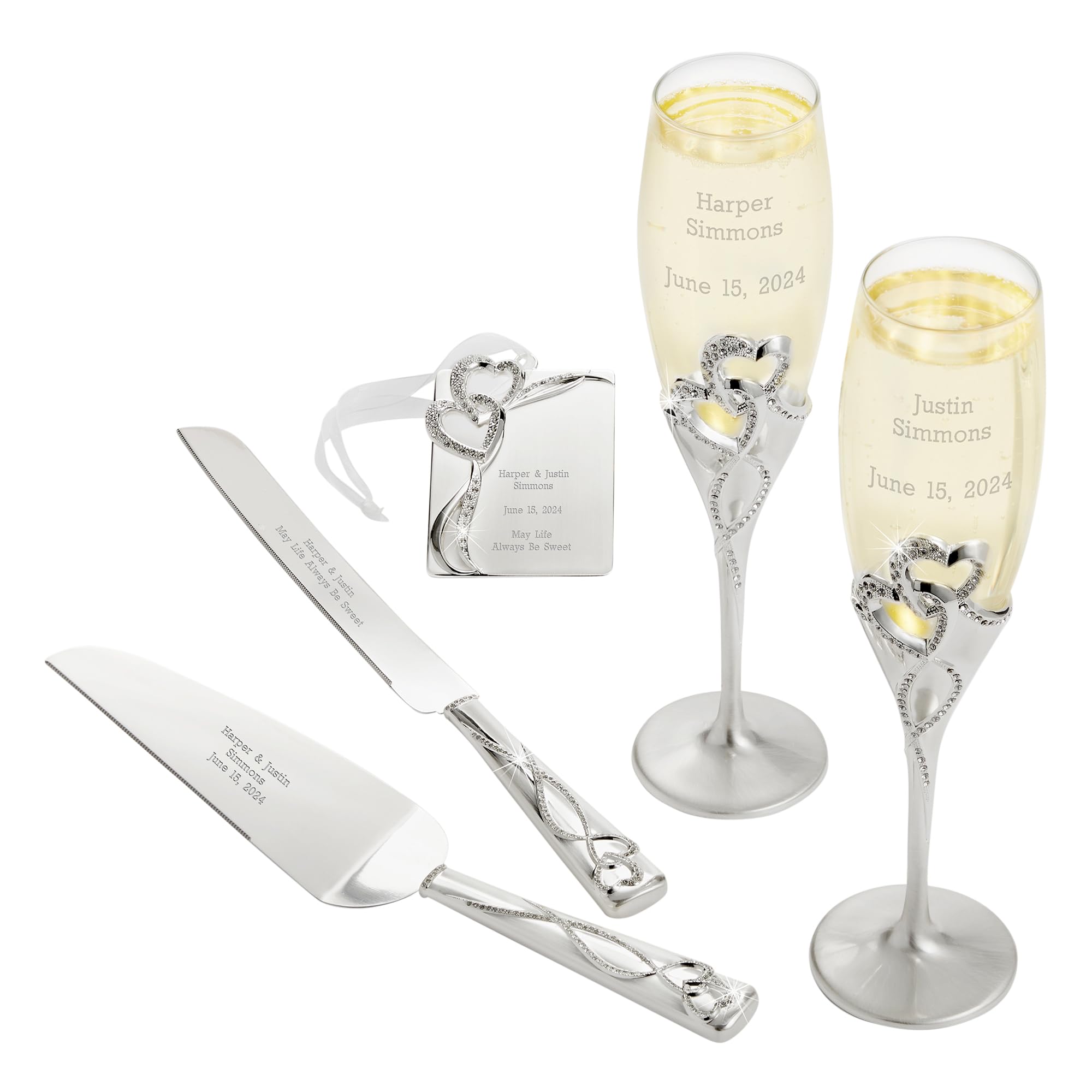 THINGS REMEMBERED Intertwined Hearts Wedding Set (Free Customization)