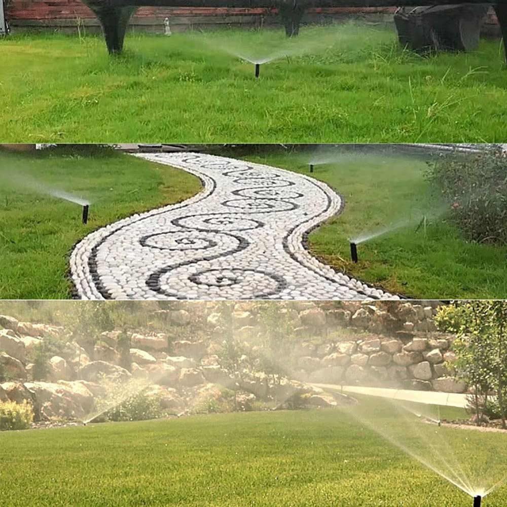 Ugello di irrigazione Irrigatori Pop up Regolabili da 5 Pezzi con Filettatura Femmina da 1/2 Pollice 90-360 Gradi Irrigatore per irrigazione del Prato Retrattile Automatico