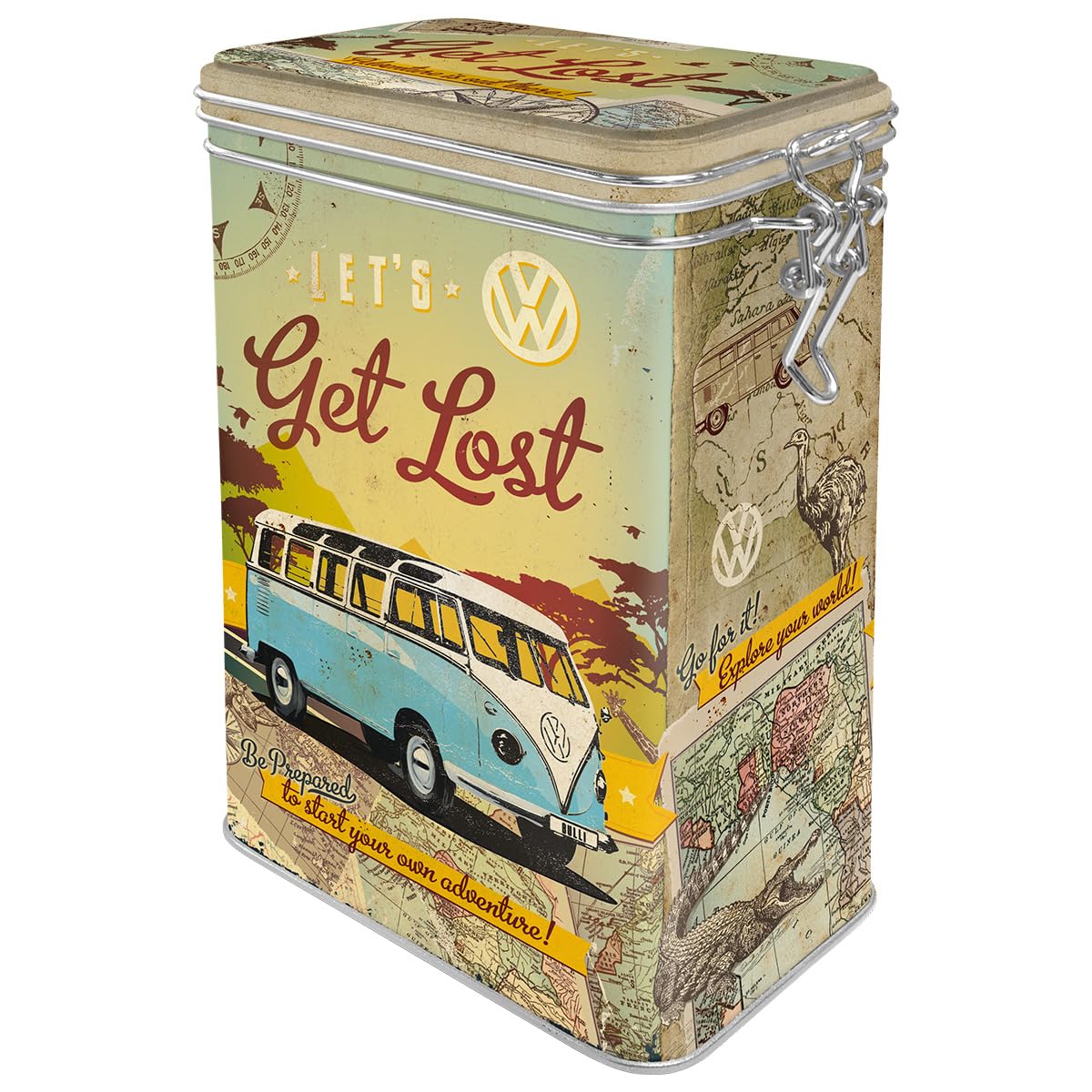 Nostalgic-ArtBulli-Let's Get Lost-VW Bus Gift Idea, Large Coffee Tin, Multicolor, 1.3 l