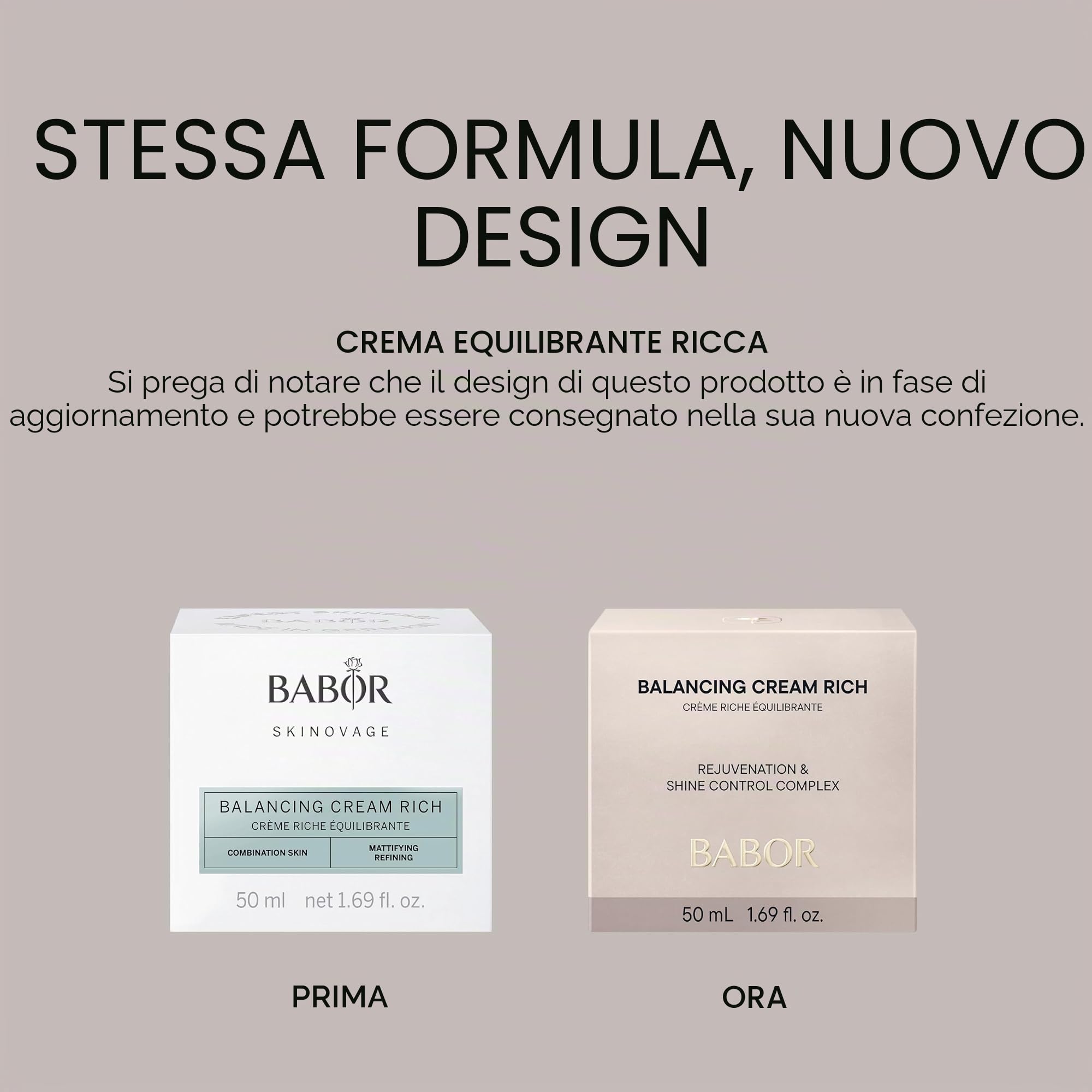 BABOR Skinovage Balancing Cream Rich, crema morbida per la cura del viso per pelli miste, opacizza e idrata la pelle, 50 ml