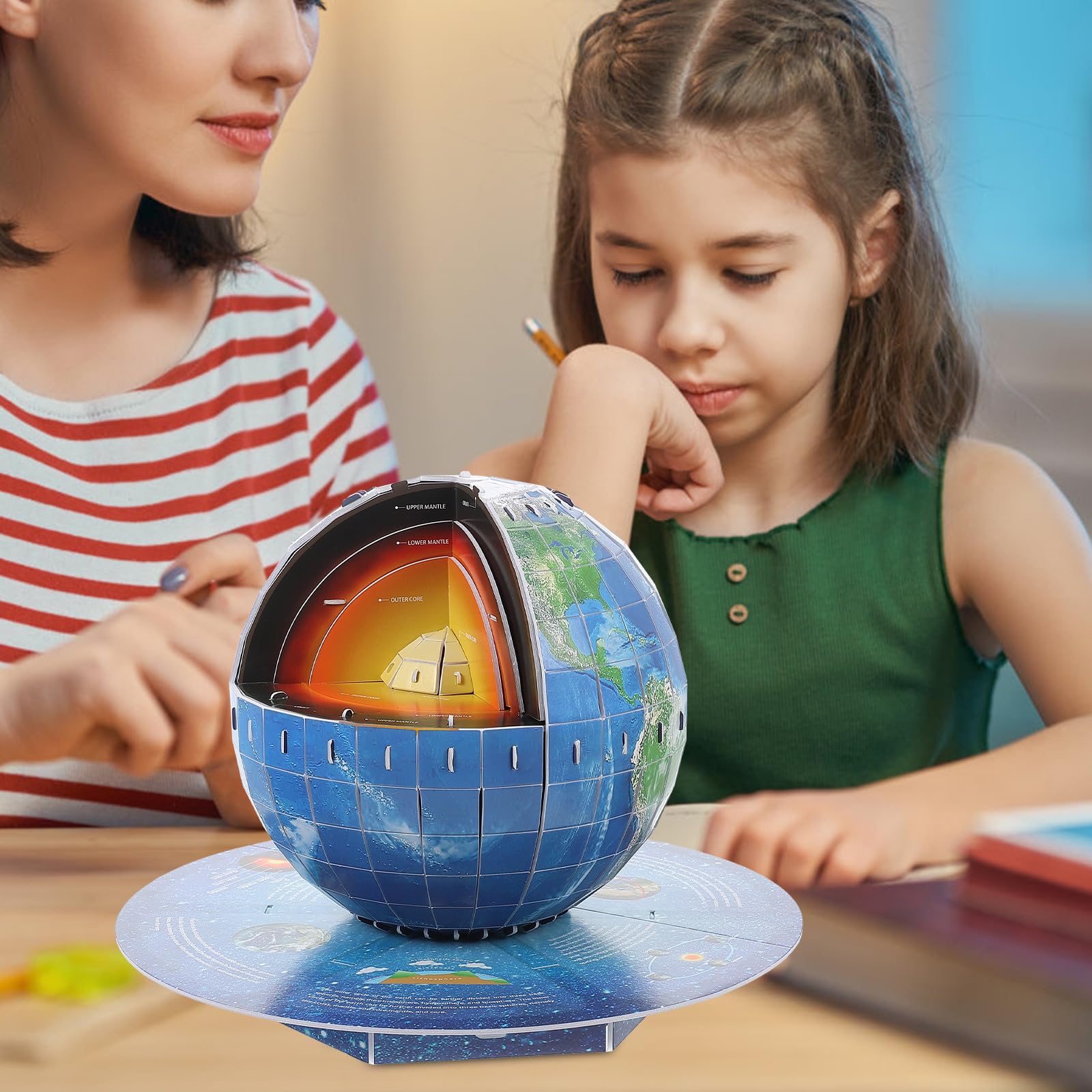 Puzzle 3d Mappa Terrestre Carta Blu per Ragazzo Ragazza e Ragazzi | DIY Resistente alle Cadute, Back To School Party, Kid Puzzles Age 6, 9 Year Old Girl Toys