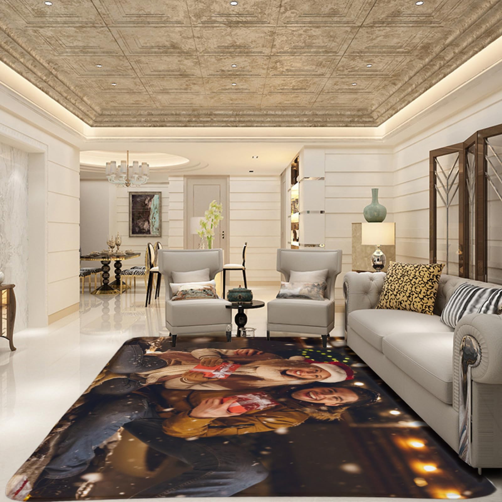 Tapis Personnalisés, Tapis Design Personnalisé avec Photos et Texte, Tapis personnalisé pour Votre Propre Zone, antidérapant et Lavable, pour La Décoration de Bureau de Jardin à la Maison