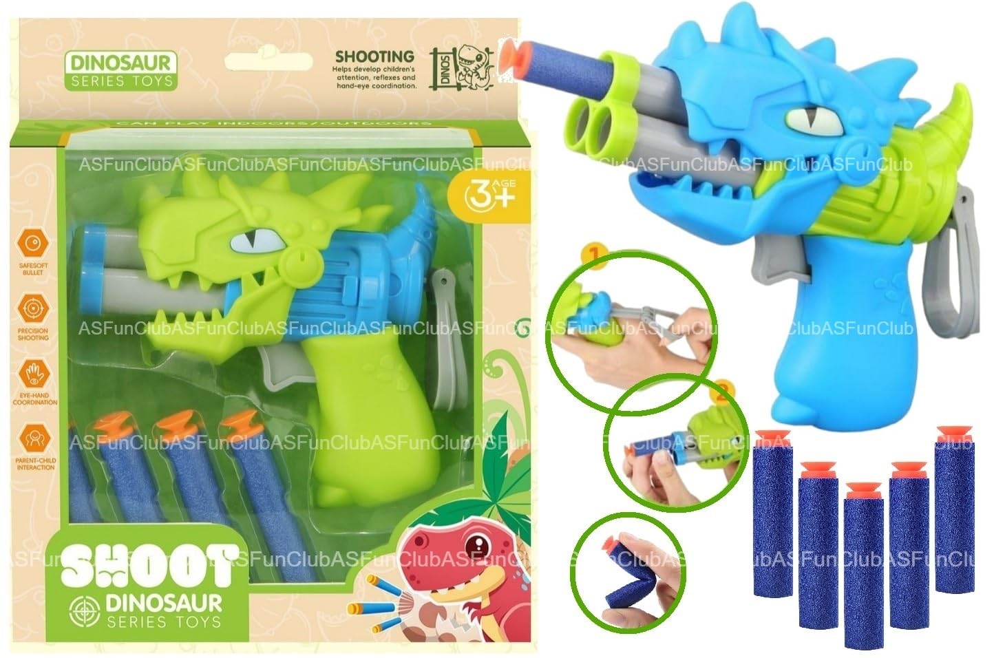 FunClub Toys for Kids Bullet Gun Toy with Soft Bullets Fun Target Shooting Battle Fight Game for Kids Boys Toy Blaster Gun Toy with 6 Darts Toys for Kids Gift Toy Outdoor Toy for Boys Birthday Gift