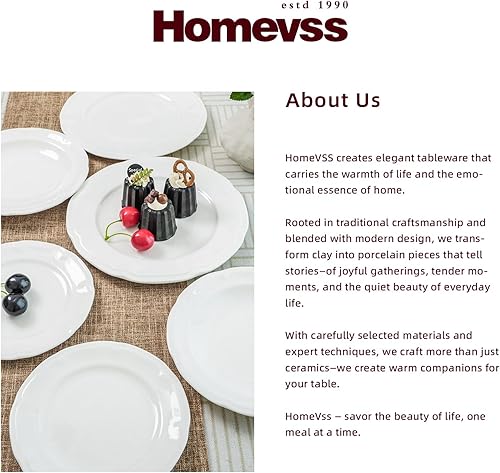 Miniatura 7 de Home VSS, nuevo juego de vajilla de porcelana de ceniza de hueso con relieve de campo francés de 18 piezas