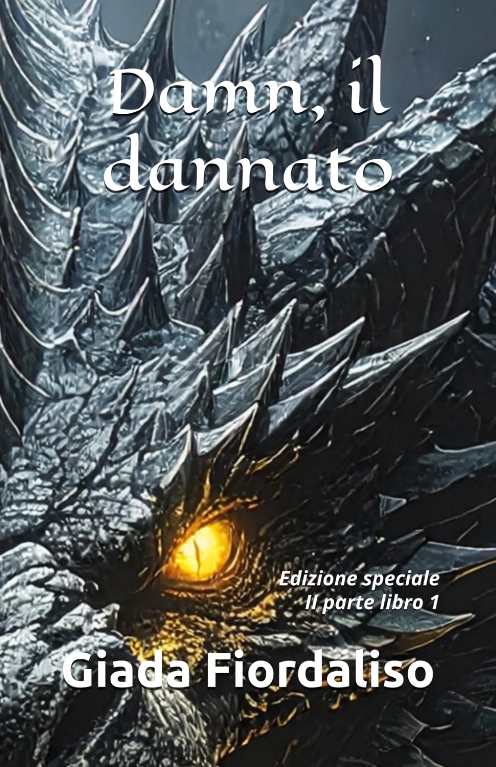Damn, il dannato- Volume 2 puzzle contenente la II parte del libro 1, interni colorati con bacio tra protagonisti sullo sfondo delle pagine, cover con drago: Edizione speciale II parte libro 1