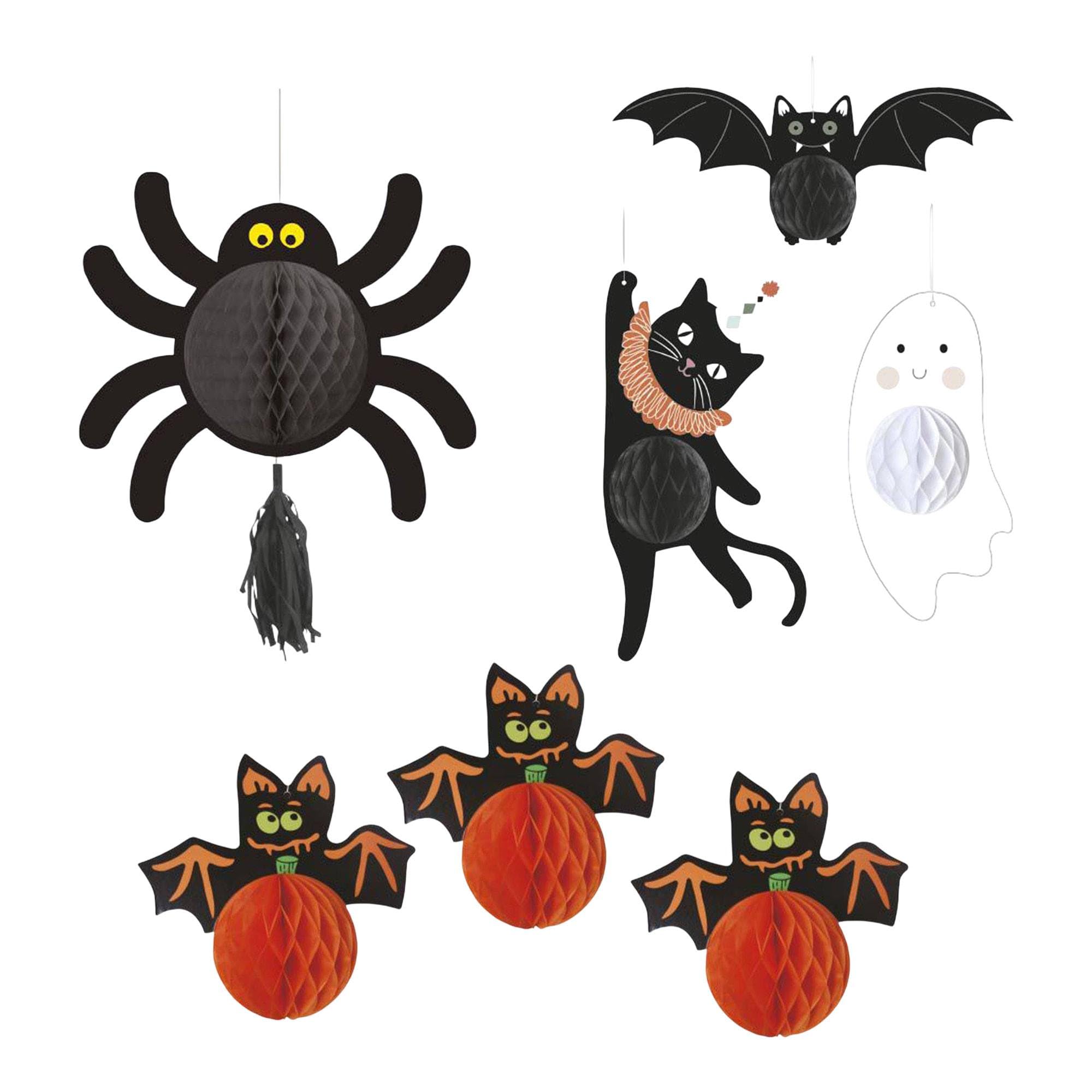 Well Home MOBILIARIO & DECORACIÓN Well Home Decoración de Halloween-Set de 7 Piezas Colgantes Festivas, Multicolor, Estándar