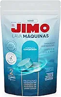 Jimo Lava Máquinas Lavagem Interna de Lava Louça Limpeza e Higenização Elimina Gordura e Resíduos Detergente Concentrado 2 pastilhas