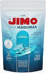 Jimo Lava Máquinas Lavagem Interna de Lava Louça Limpeza e Higenização Elimina Gordura e Resíduos Detergente Concentrado 2 pastilhas