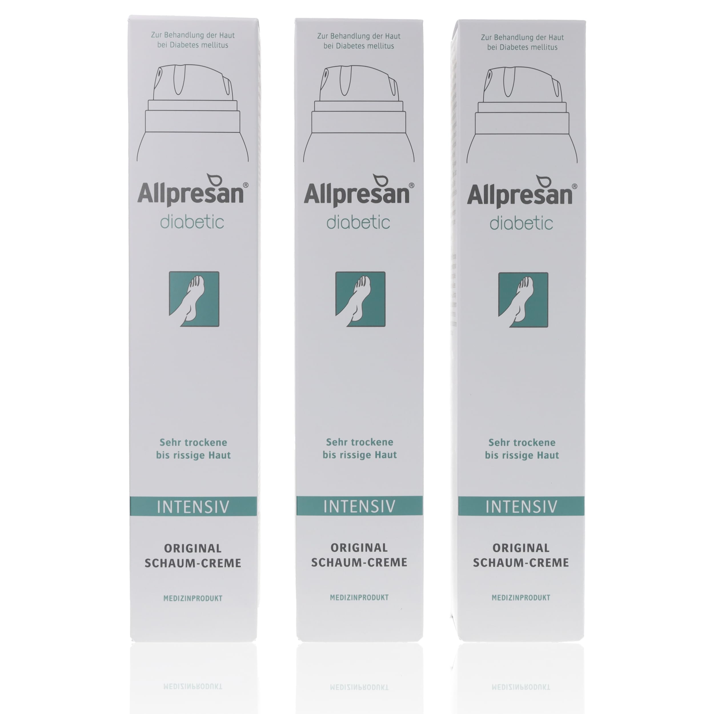 Allpresan diabetic INTENSIV Schaum-Creme - bei Diabetes mellitus - für sehr trockene bis rissige Fußhaut - 200 ml (3er Pack)