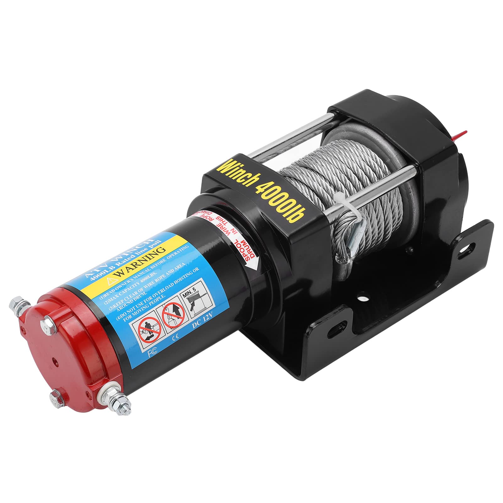 Kit de Cabrestante Eléctrico con Cable de 5.5 Mmx15m 4000 Lb 12 V Winch de Remolque de Control Remoto para ATV UTV Offroad